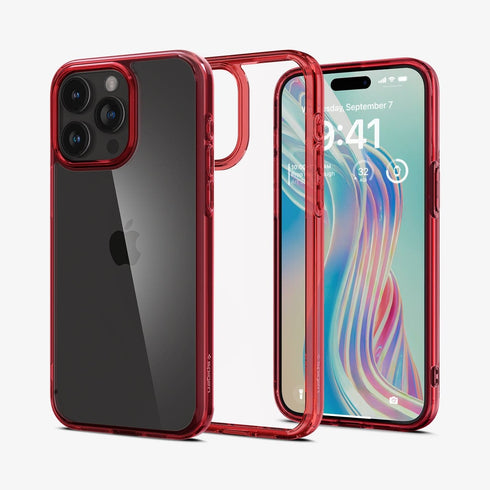 ACS07209 - iPhone 15 Series Ultra Hybrid Case in Natural Titanium showing the back